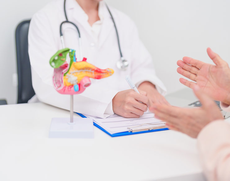 A doctor providing a consultation.